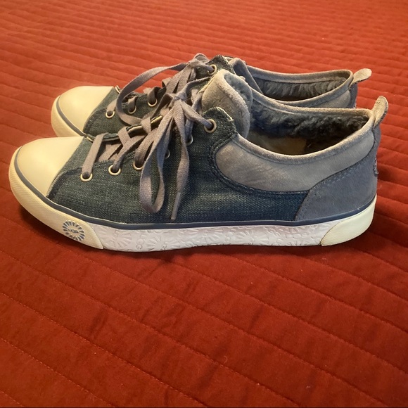 Ugg Denim Textile & Lt. Blue Suede Casual Sneakers Size 9 - Picture 7 of 12